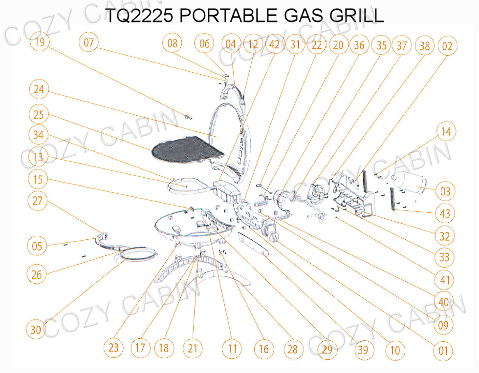 TravelQ Portable Gas Grill (TQ2225) #TQ2225